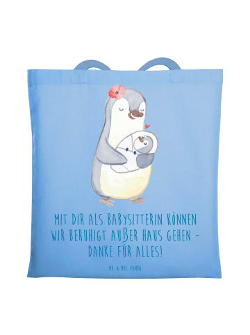 Mr. & Mrs. Panda dokumententasche Babysitter Dank mit Spruch in Sky Blue