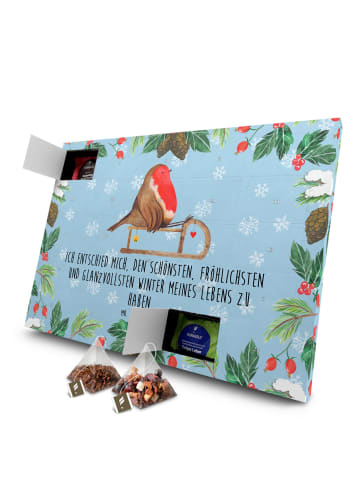 Mr. & Mrs. Panda Advents-Teekalender Rotkehlchen Schlitten mit S... in Eisblau