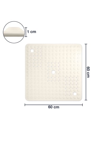 WohnDirect rutschfeste Duscheinlage 60x60cm BLASIC in weiss