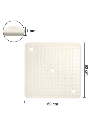 WohnDirect rutschfeste Duscheinlage 60x60cm in weiss