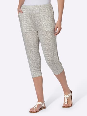 Sieh an! Capri-Hose in taupe-ecru-bedruckt