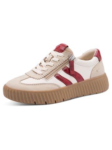 Tamaris WIDE FIT Sneaker in BEIGE/RED