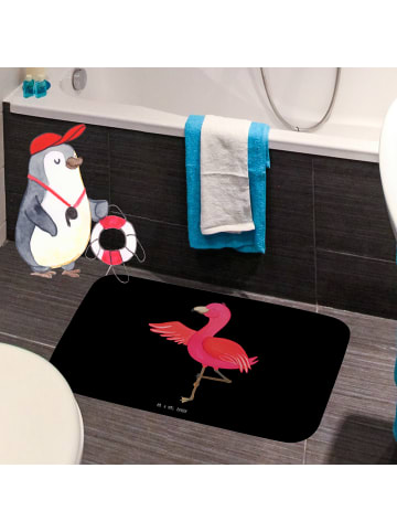 Mr. & Mrs. Panda Badteppich Flamingo Yoga ohne Spruch in Schwarz