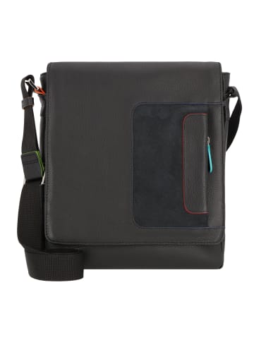 MYWALIT Umhängetasche Leder 22 cm in  black/pace