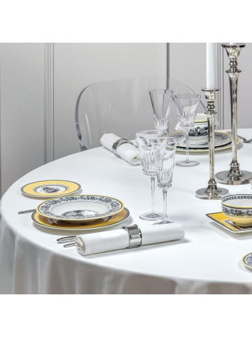 Villeroy & Boch 6er Set Suppenteller Audun Ferme ø 24,2 cm in weiß-grau-gelb