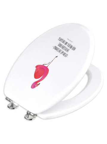 Mr. & Mrs. Panda Klodeckel Flamingo Classic mit Spruch in Weiß