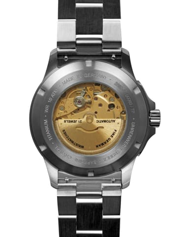 Bauhaus Herrenuhr Aviation Iron Annie Automatik Titan/Blau