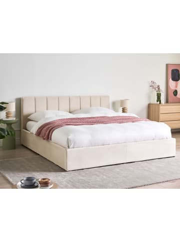 Beliani Doppelbett DREUX in Beige/Schwarz - (W) 191 x (H) 90 x (L) 214 cm