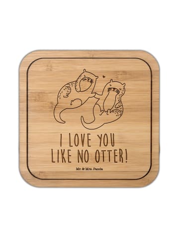 Mr. & Mrs. Panda Untersetzer quadratisch Otter Hände halten mit ... in Transparent