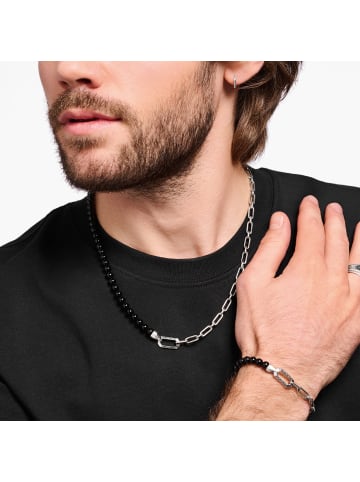 Thomas Sabo Kette Onyx  Beads in silber, schwarz