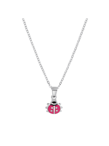 Amor Kette mit Anhänger Silber 925, rhodiniert in Pink