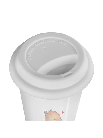 Mr. & Mrs. Panda Thermobecher Capybara Wein mit Spruch in Weiß