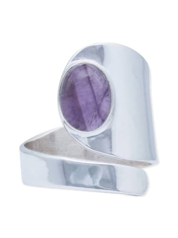 mantraroma 925er Silber - Ringe verstellbar mit Amethyst
