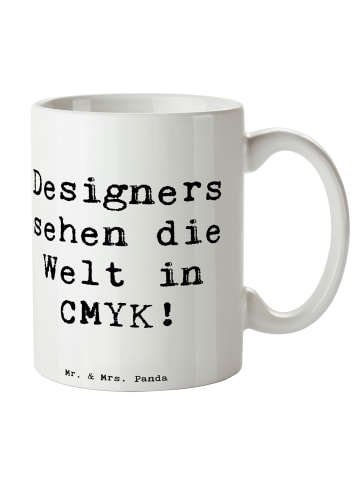 Mr. & Mrs. Panda Teetasse Spruch CMYK Designer mit Spruch in Weiß