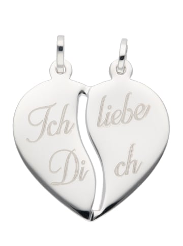 Adeliás 925 Silber Anhänger Herz in silber