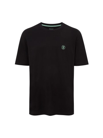 Mavi Jeans T-Shirt mit Rundhalsausschnitt und Logo Stickerei in Schwarz
