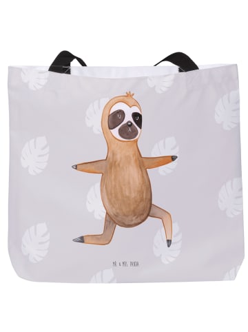 Mr. & Mrs. Panda Shopper Faultier Yoga ohne Spruch in Grau Pastell