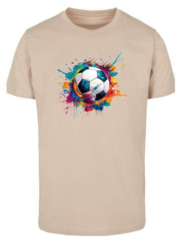 F4NT4STIC T-Shirt Bunte Fußball Grafik in sand