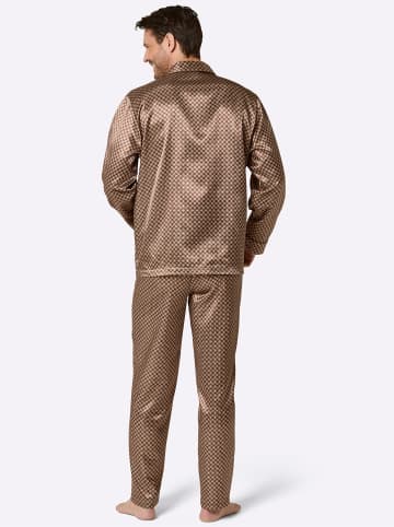 WITT WEIDEN Pyjama in camel-schoko-bedruckt