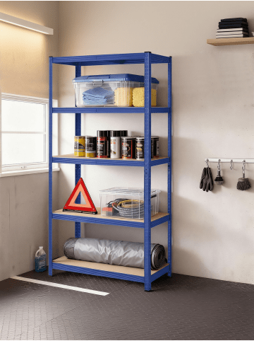 SONGMICS 2er-Set: Schwerlastregal Cozory in Blau - (B)90 x (H)180 x (T)40 cm