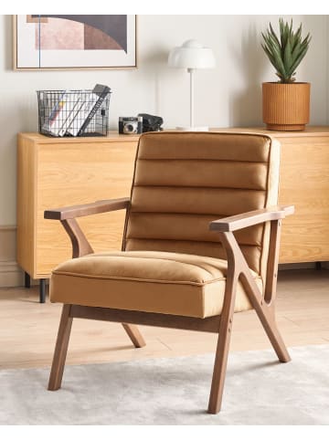 Beliani Sessel KISA in Braun/Braun - (W) 74 x (H) 84 x (L) 80 cm