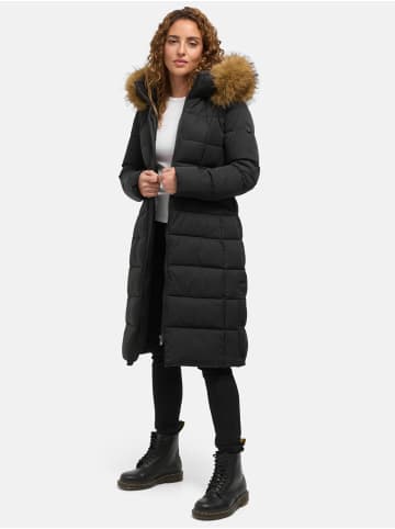 Tazzio Wintermantel "F806" - mit Kapuze - in Schwarz
