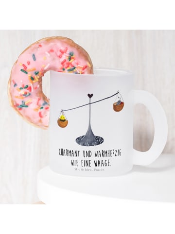 Mr. & Mrs. Panda Große Teetasse Sternzeichen Waage mit Spruch in Transparent
