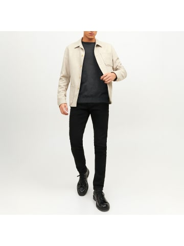 Jack and Jones JJEBASIC Knit Crew Neck in Dunkelgrau