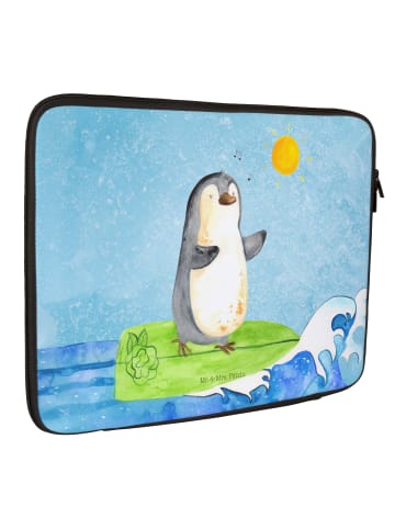 Mr. & Mrs. Panda Laptoptasche Pinguin Surfer ohne Spruch in Eisblau