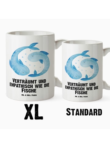 Mr. & Mrs. Panda Keramikbecher Sternzeichen Fische mit Spruch in Weiß