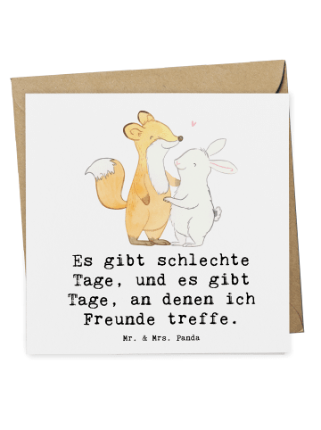 Mr. & Mrs. Panda Deluxe Karte Fuchs Hase Freunde treffen mit Spruch in Weiß