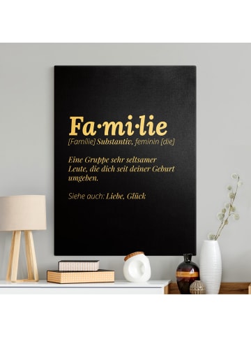 WALLART Leinwandbild Gold - Die Definition von Familie Schwarz in Schwarz