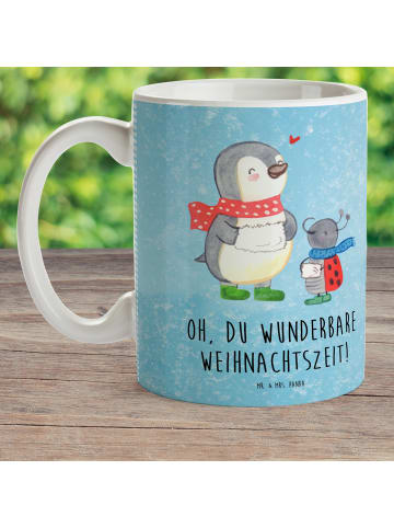 Mr. & Mrs. Panda Kindertasse Smörle Winterzeit mit Spruch in Eisblau