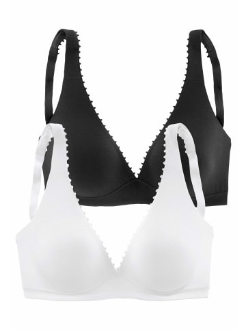 PETITE FLEUR Bralette-BH in weiß+schwarz