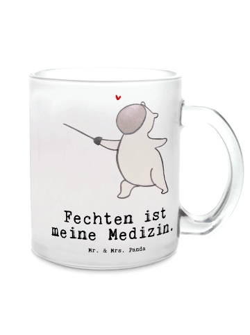 Mr. & Mrs. Panda Pott Panda Fechten mit Spruch in Transparent