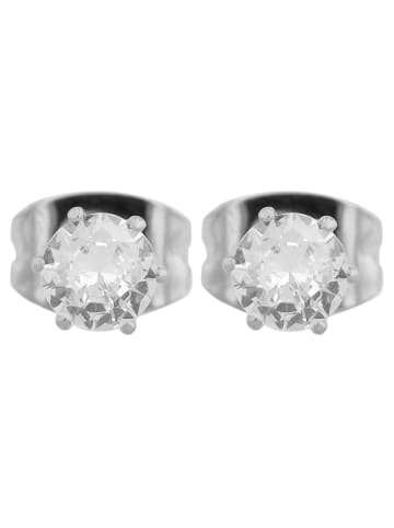Adeliás Damen Ohrringe – Ohrstecker aus Edelstahl mit Zirkonia in silber