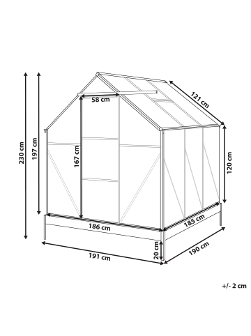 Beliani Gewächshaus für den Garten APULIA in Silber/Transparent