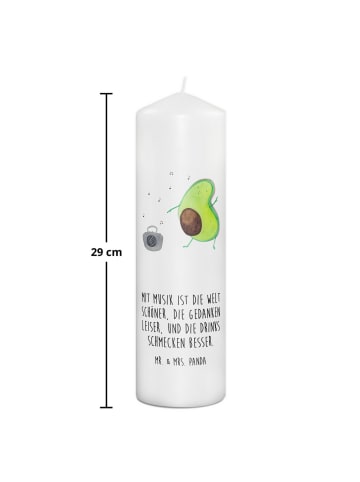 Mr. & Mrs. Panda Kerze Avocado Tanzen mit Spruch in Weiß
