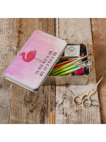 Mr. & Mrs. Panda Metalldose Flamingo Stolz mit Spruch in Aquarell Pink