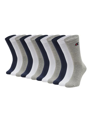 Champion Socken Crew Socks 12pk in White/Blue/Grey