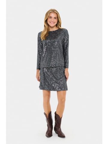 SAINT TROPEZ Bluse langarm ReyanaSZ Gerade Passform in Grey Iron