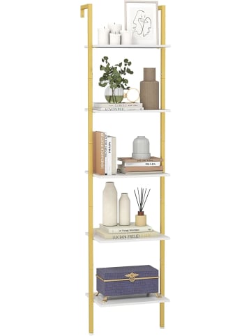 COSTWAY 5-stöckiges Leiterregal in Weiß