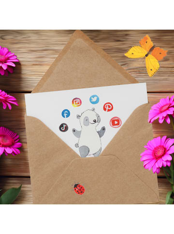 Mr. & Mrs. Panda Grußkarte Social Media Manager Leidenschaft mit... in Weiß