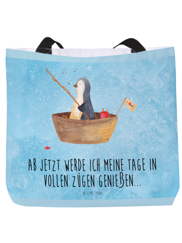 Mr. & Mrs. Panda Shopper Pinguin Angelboot mit Spruch in Eisblau