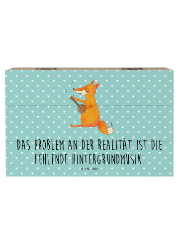Mr. & Mrs. Panda Box Fuchs Gitarre mit Spruch in Türkis Pastell