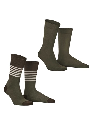 Hudson Socken Plain 2-Pack Fashion in army green