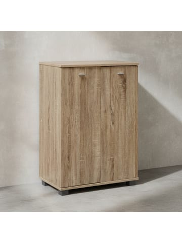 KADIMA DESIGN Schuhschrank-Kommode, bis 12 Paar Schuhe, 2 Türen, 3 Einlegeböden in Beige