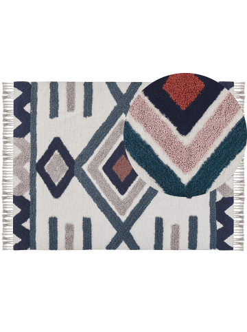 Beliani Kurzflor KOZLU in Bunt/Blau/Beige - (W) 160 x (H) 1 x (L) 230 cm