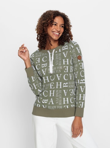 WITT WEIDEN Sweatshirt in khaki-ecru-bedruckt