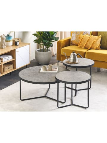Beliani 3er-Set Couchtisch MELODY in Grau/Schwarz